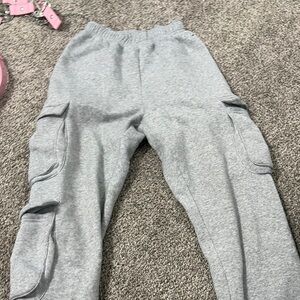 Womens Gray Cargo Pants